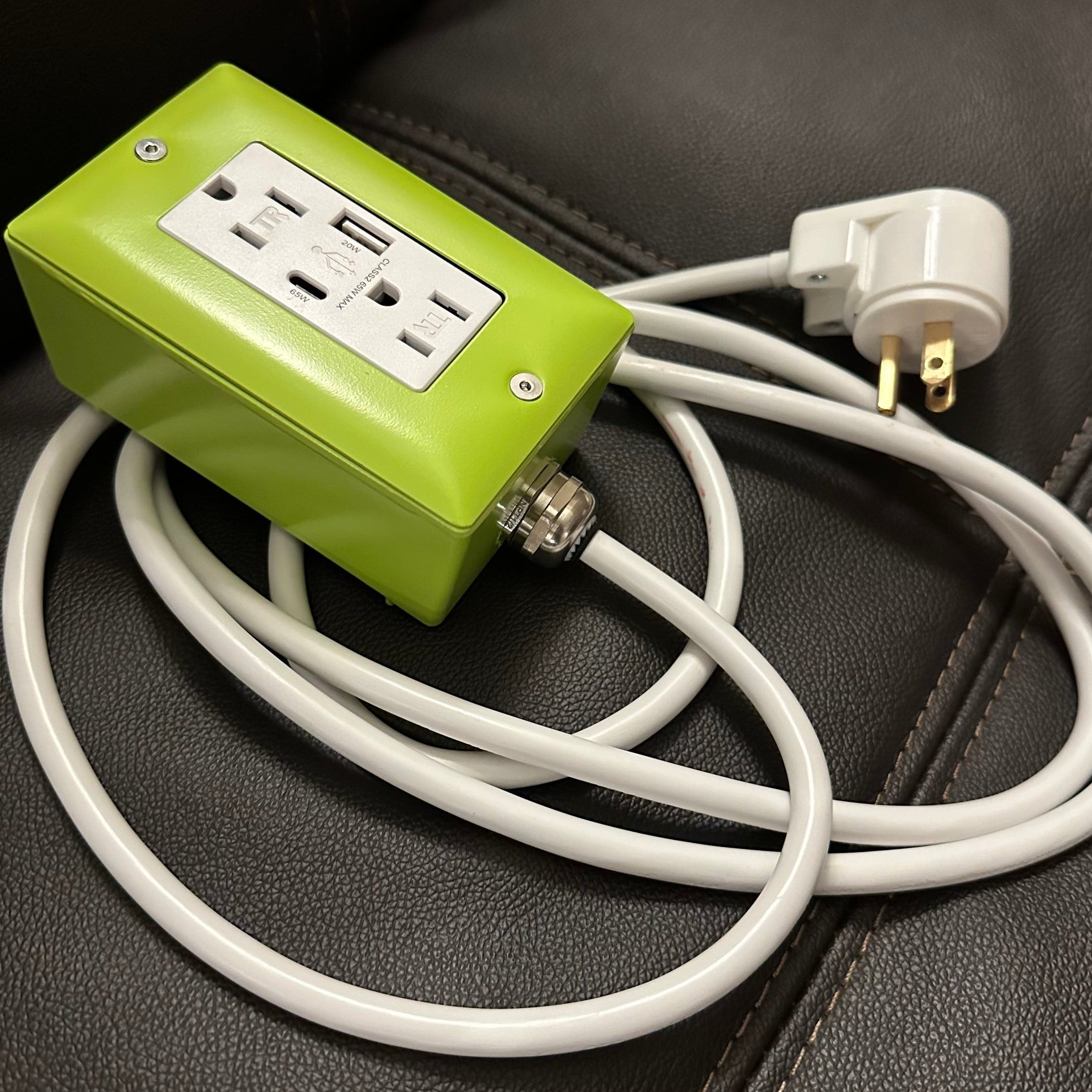 Lime green desktop Plug Box